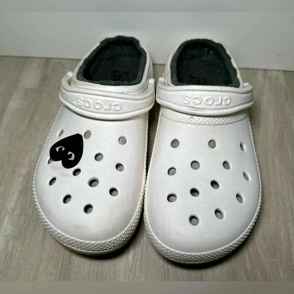 Crocs White Unisex Men’s 8, Women's 10, Classic Fuzz-Lined Dual Comfort Clog - Picture 1 of 6